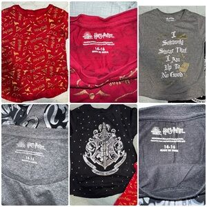 3 Harry Potter Kids Graphic T-Shirts Sz 14/16